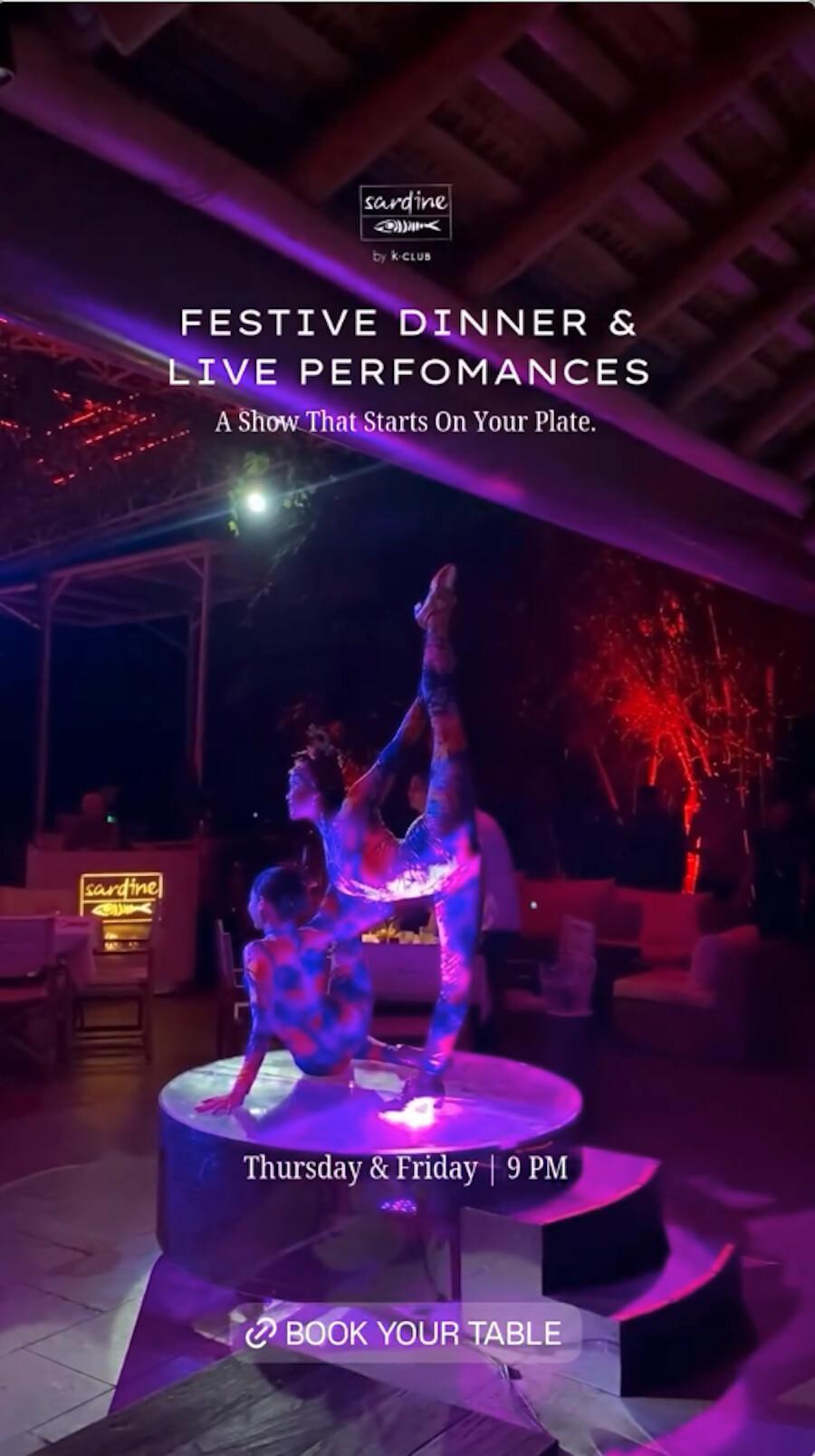 Festive Dinner & Live Performance at Sardine by K Club