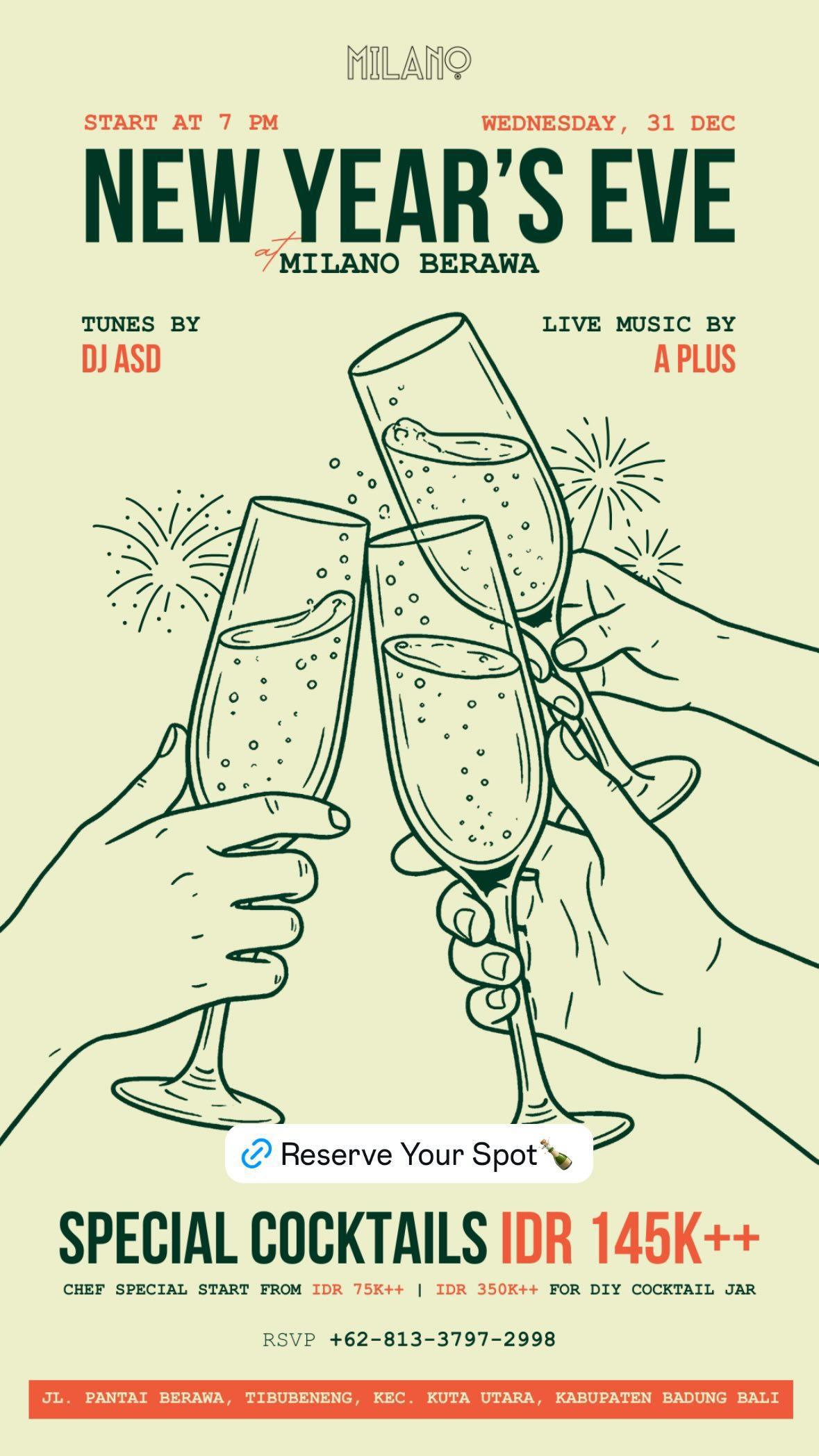 New Year's Eve at Milano Berawa