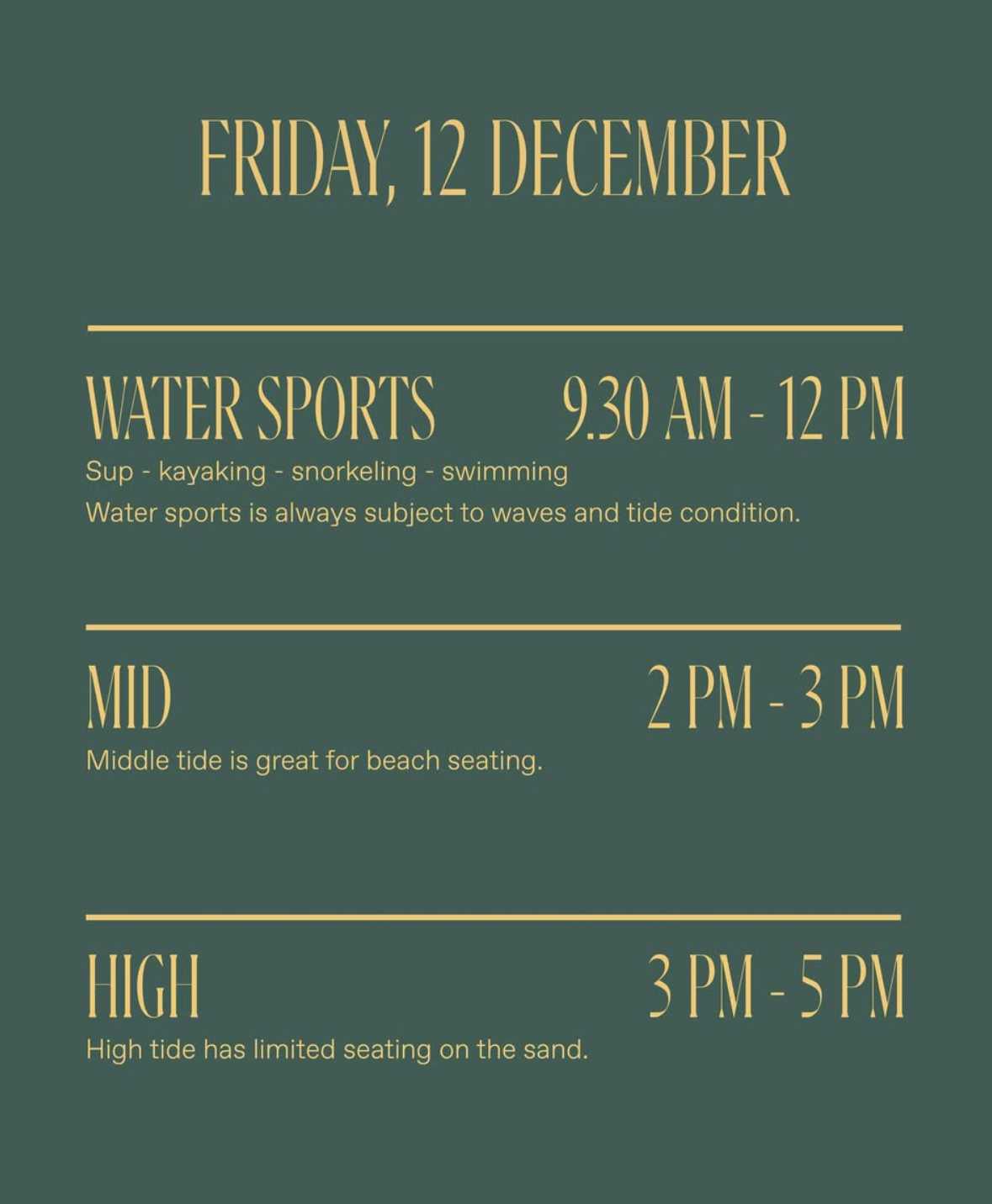 THIS WEEK at Sundays Beach Club