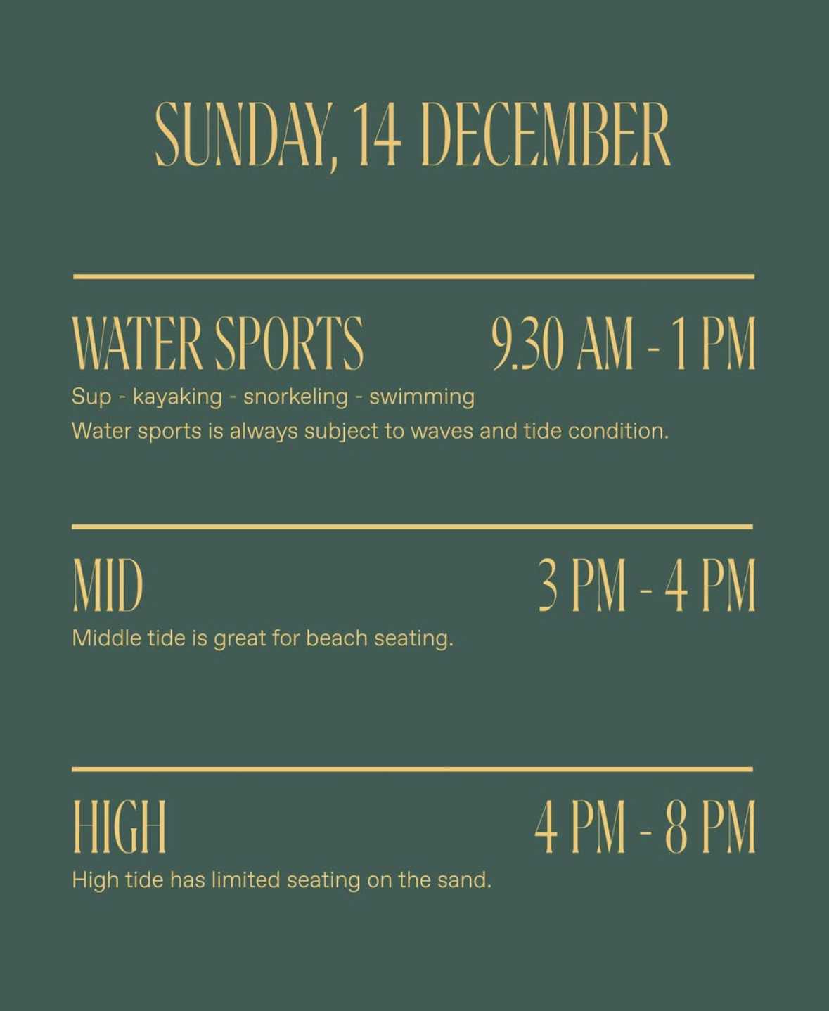 THIS WEEK at Sundays Beach Club