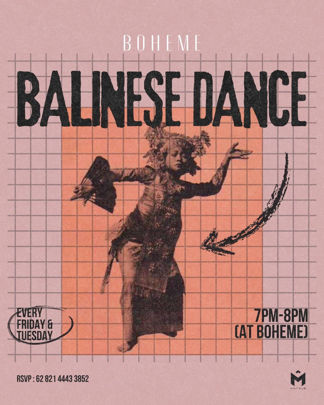 Friday Balinese Dance at Boheme Canggu 