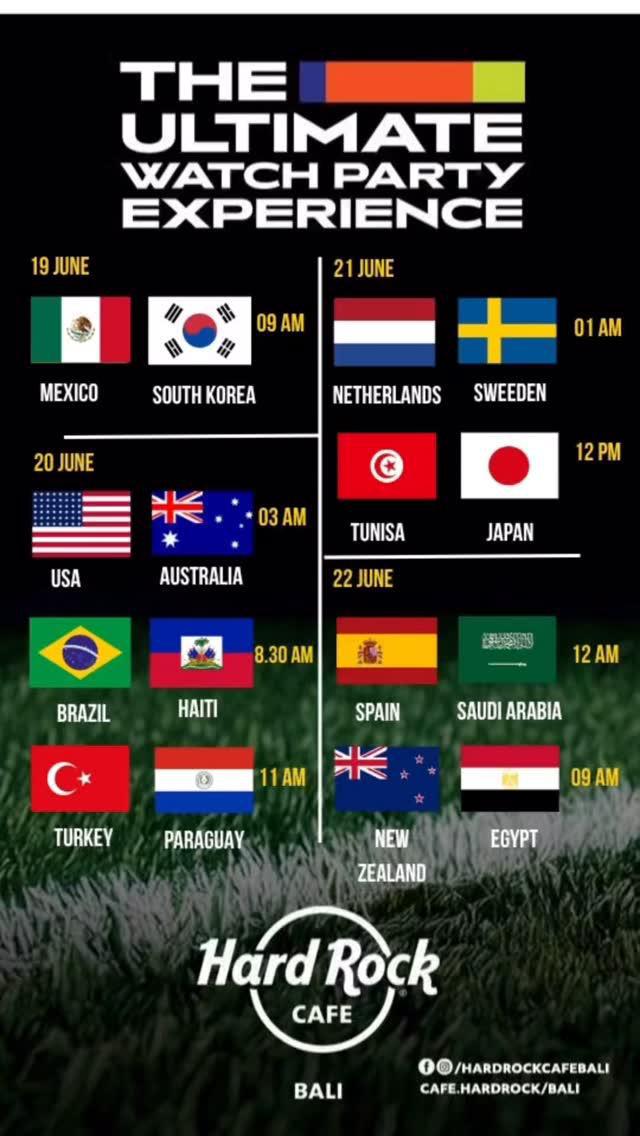 This week Fifa World Cup at Hard Rock Cafe