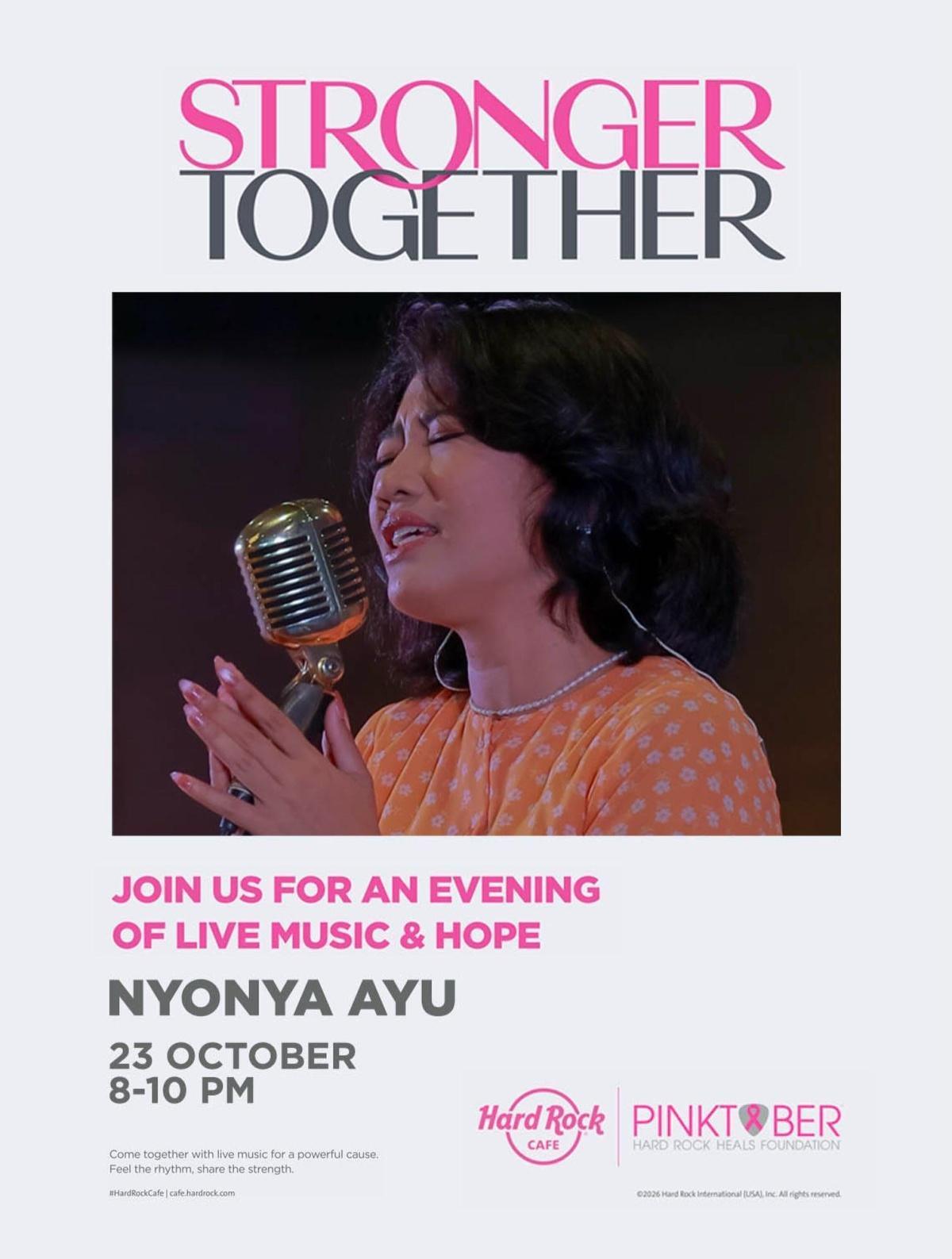 PINKTOBER: AN EVENING OF MUSIC & HOPE with @nyonya.ayuu at Hard Rock Cafe PINKTOBER: AN EVENING OF MUSIC & HOPE with @nyonya.ayuu at Hard Rock Cafe