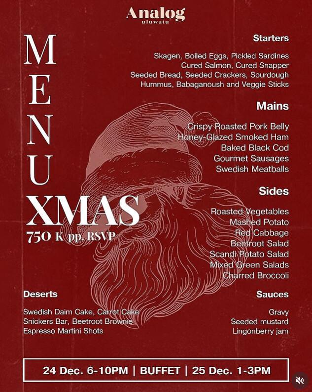 Christmas dinner at Analog Uluwatu