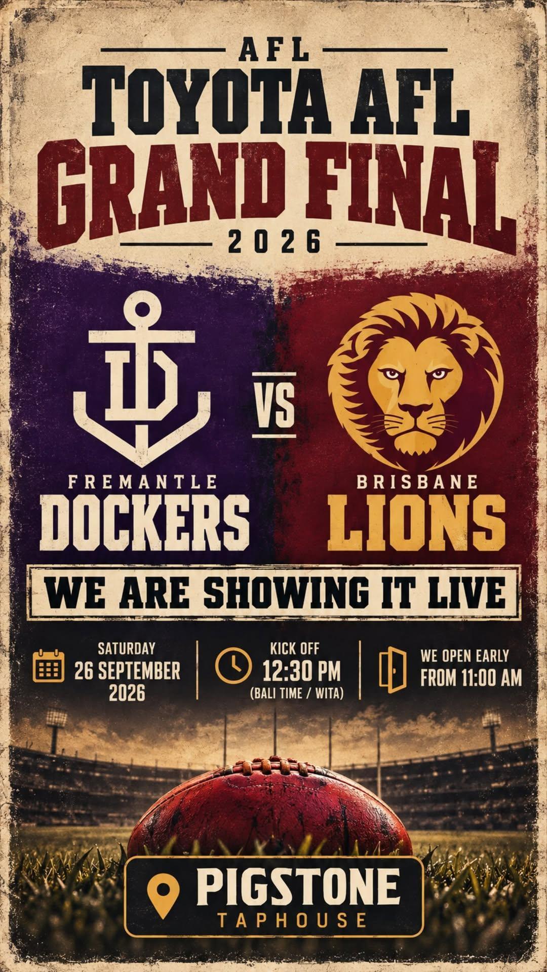 AFL Grand Final at Pigstone Taphouse