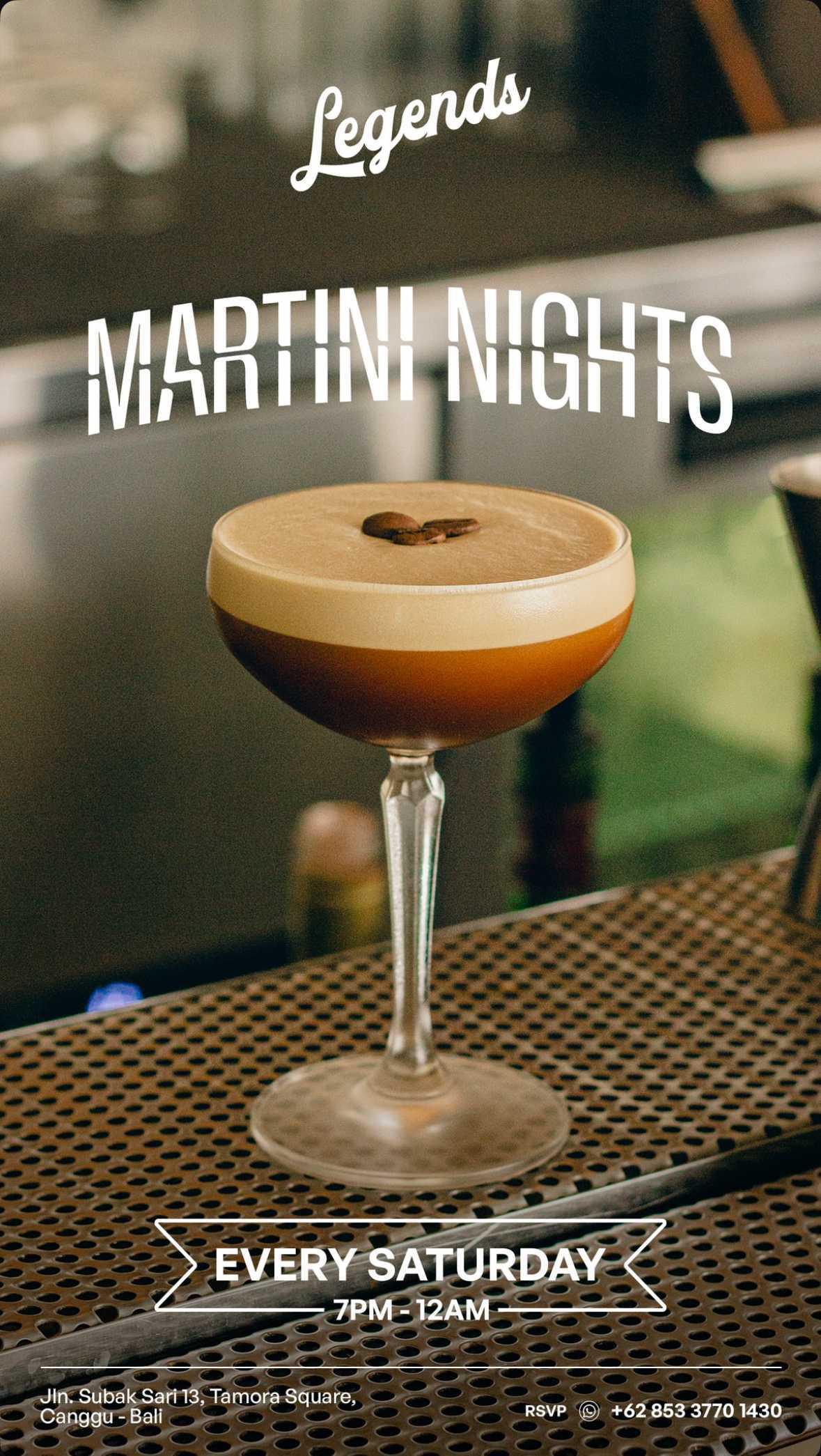 Saturday BBQ & Martini Nights at Legends Bistro Bali