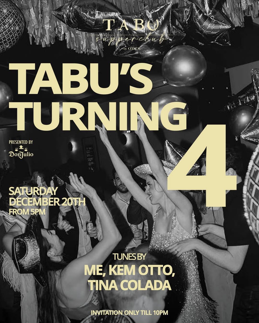 TABU’s Turning 4 at Tabu Bali