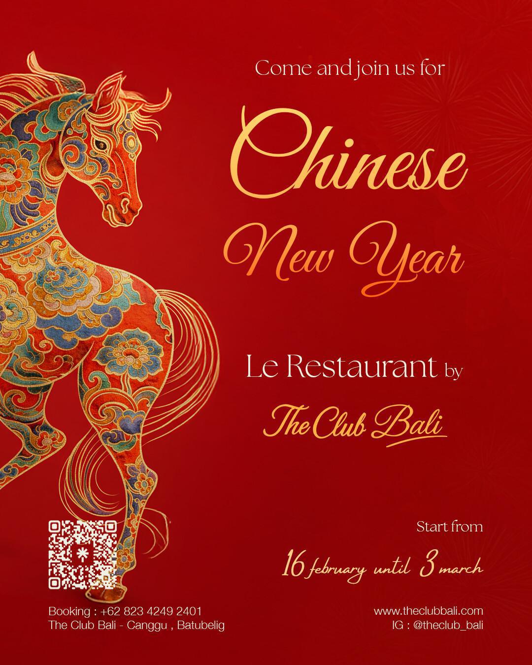 Chinese New Year menu at The Club Bali Chinese New Year menu at The Club Bali
