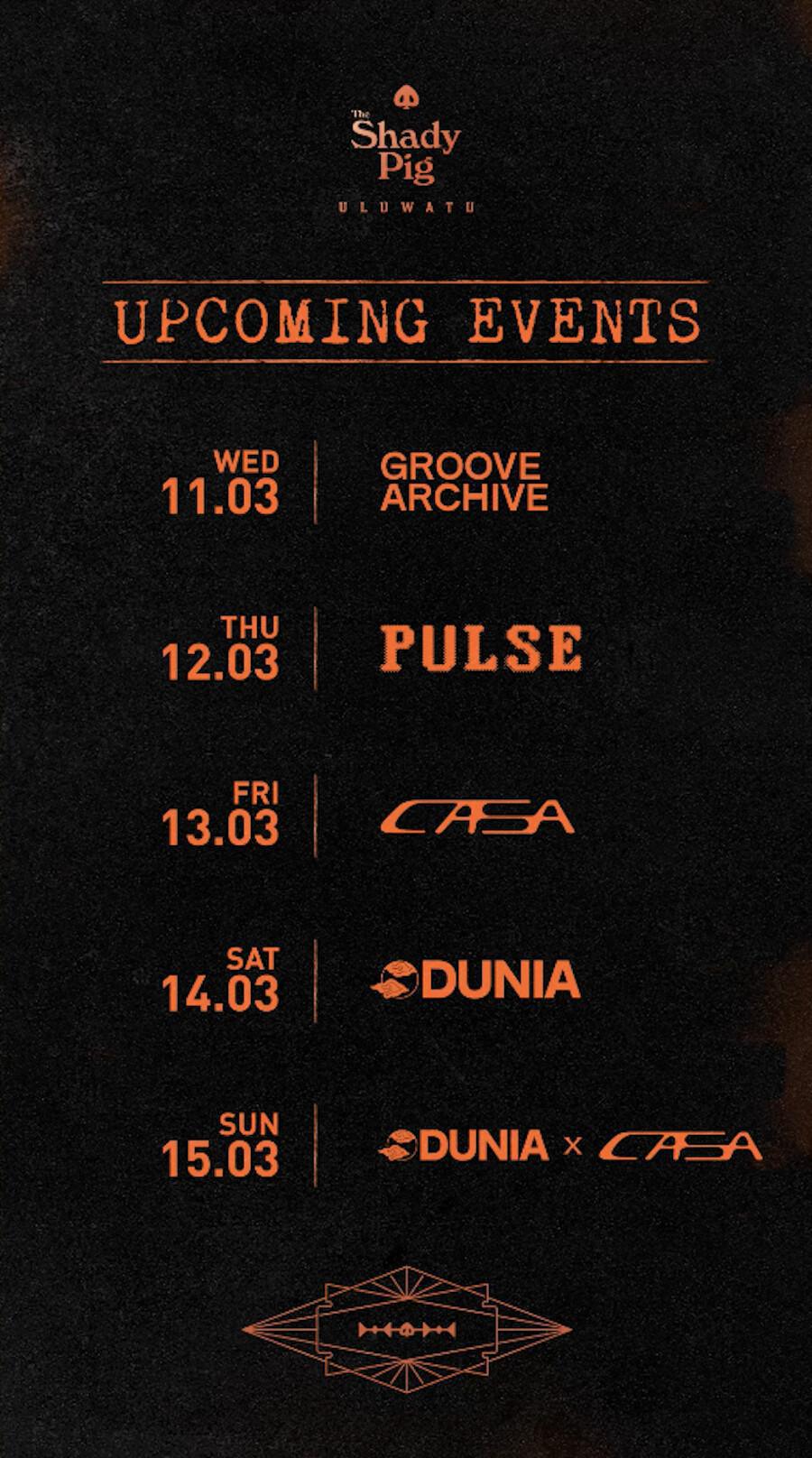 This week at The Shady Pig Uluwatu