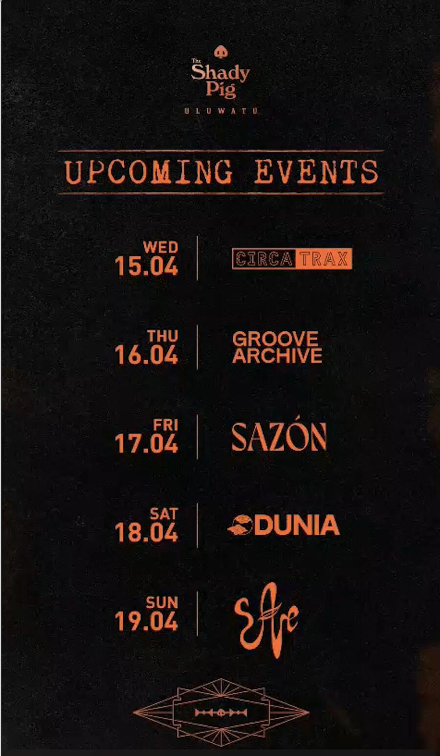 This week at The Shady Pig Uluwatu