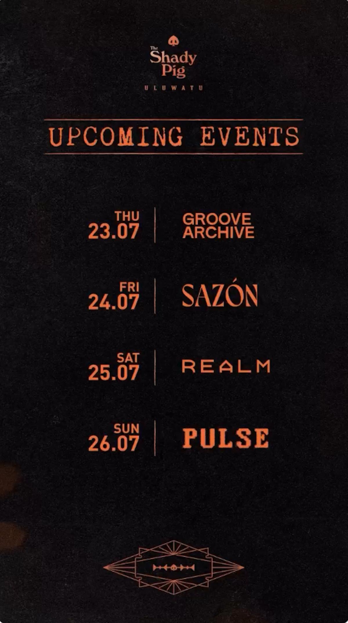This Week at The Shady Pig Uluwatu