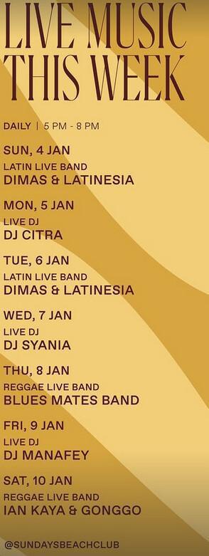 This Week at Sundays Beach Club