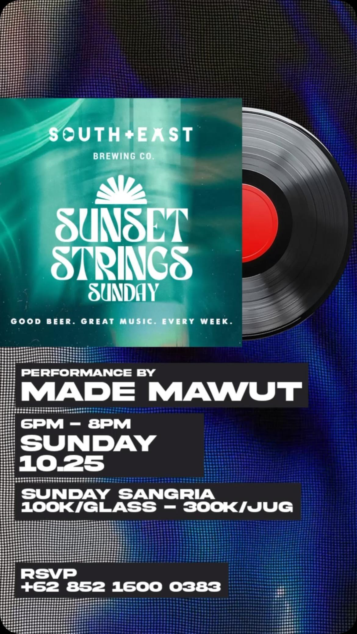 Sunset Strings Sunday avec Made Mawut at South East Brewing Sunset Strings Sunday avec Made Mawut at South East Brewing
