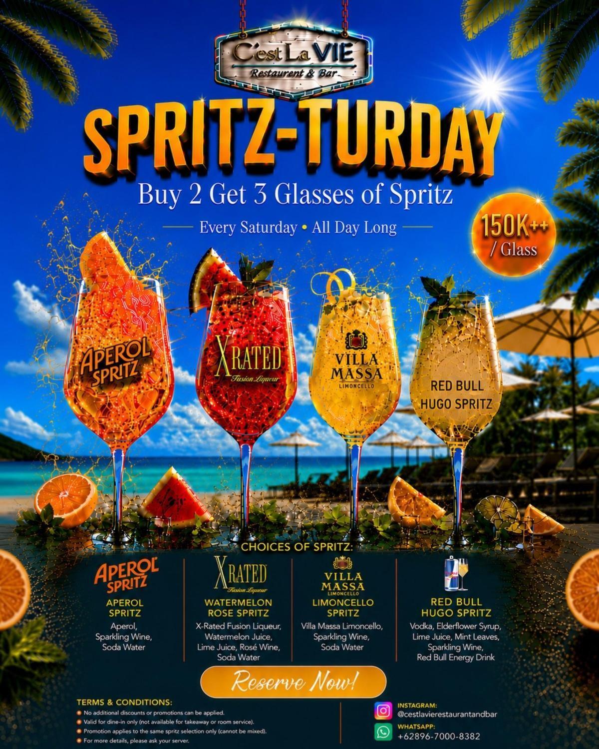 Spritz-Turday at C'EST LA VIE RESTAURANT Spritz-Turday at C'EST LA VIE RESTAURANT