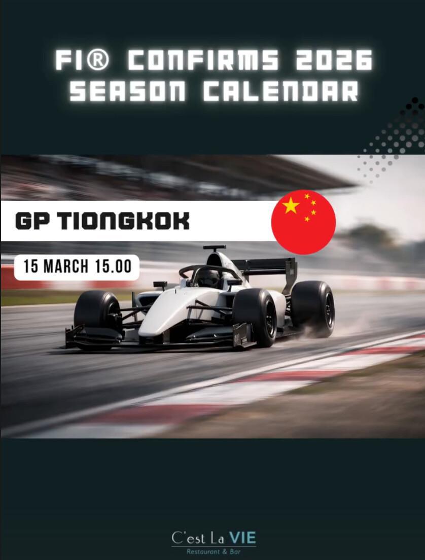 GP Tionghok Live Screening at C'est La Vie Restaurant and Bar