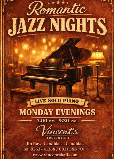 Romantic Dinner Night at Vincent’s restaurant Bali
