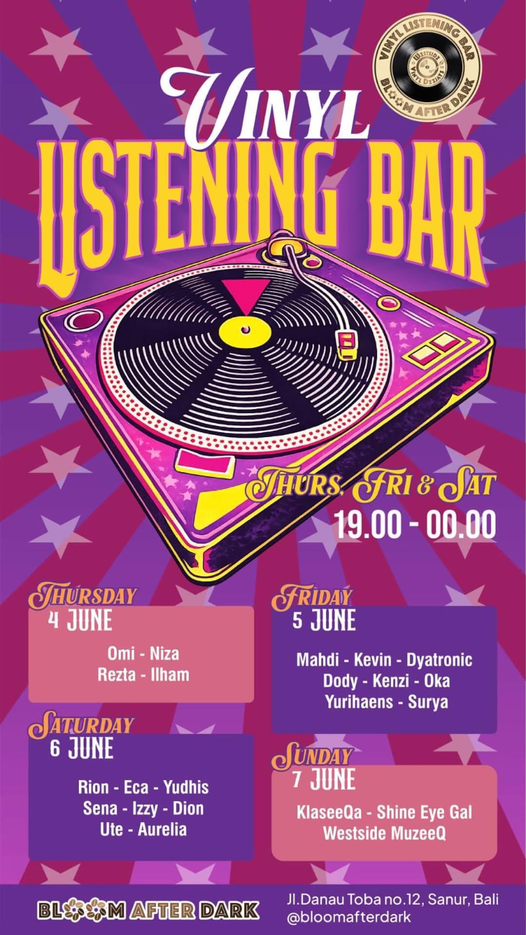 Vinyl Listening Bar at Bloom After Dark Bali