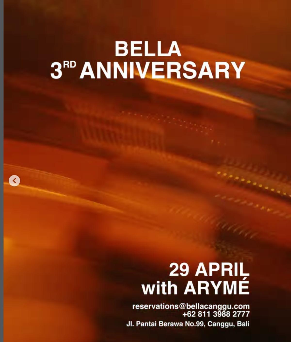 3rd Anniversary Party at BELLA Canggu 3rd Anniversary Party at BELLA Canggu