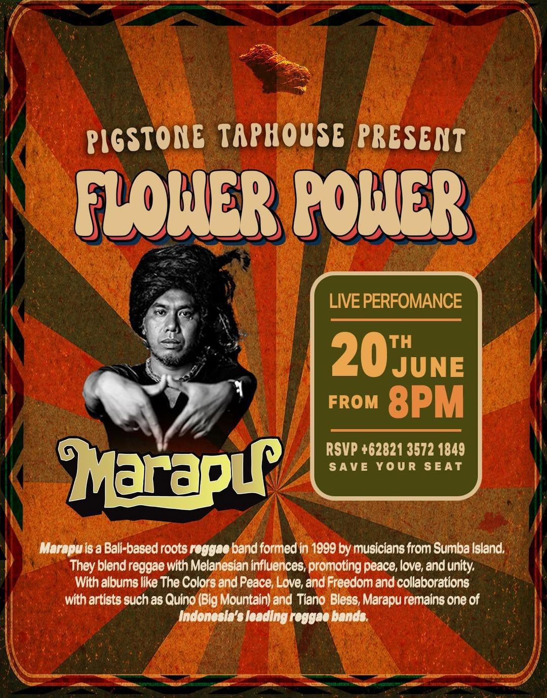 Marapu for Flower Power at Pigstone Taphouse