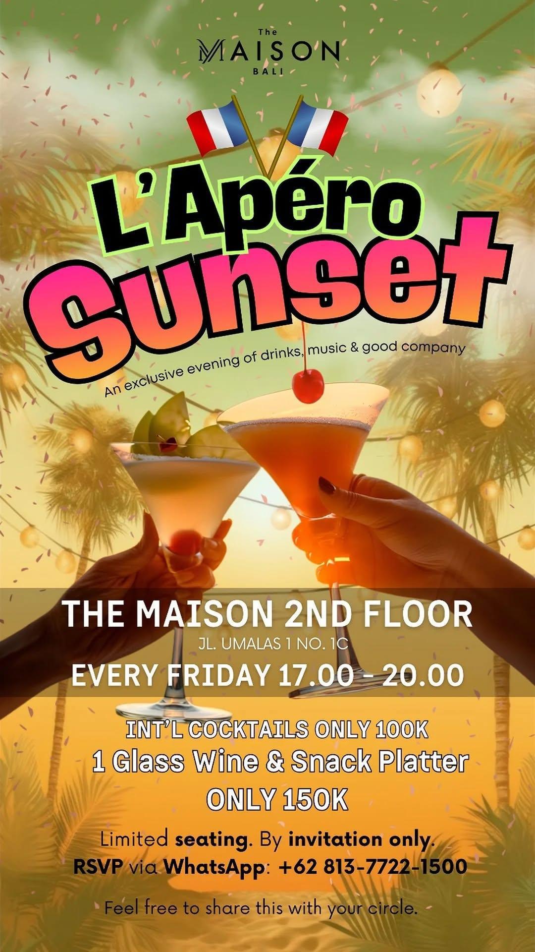L'Apéro Sunset at De Maison Bali 