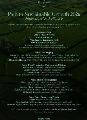 Join Path to Sustainable Growth 2026 at Kempinski Bali 