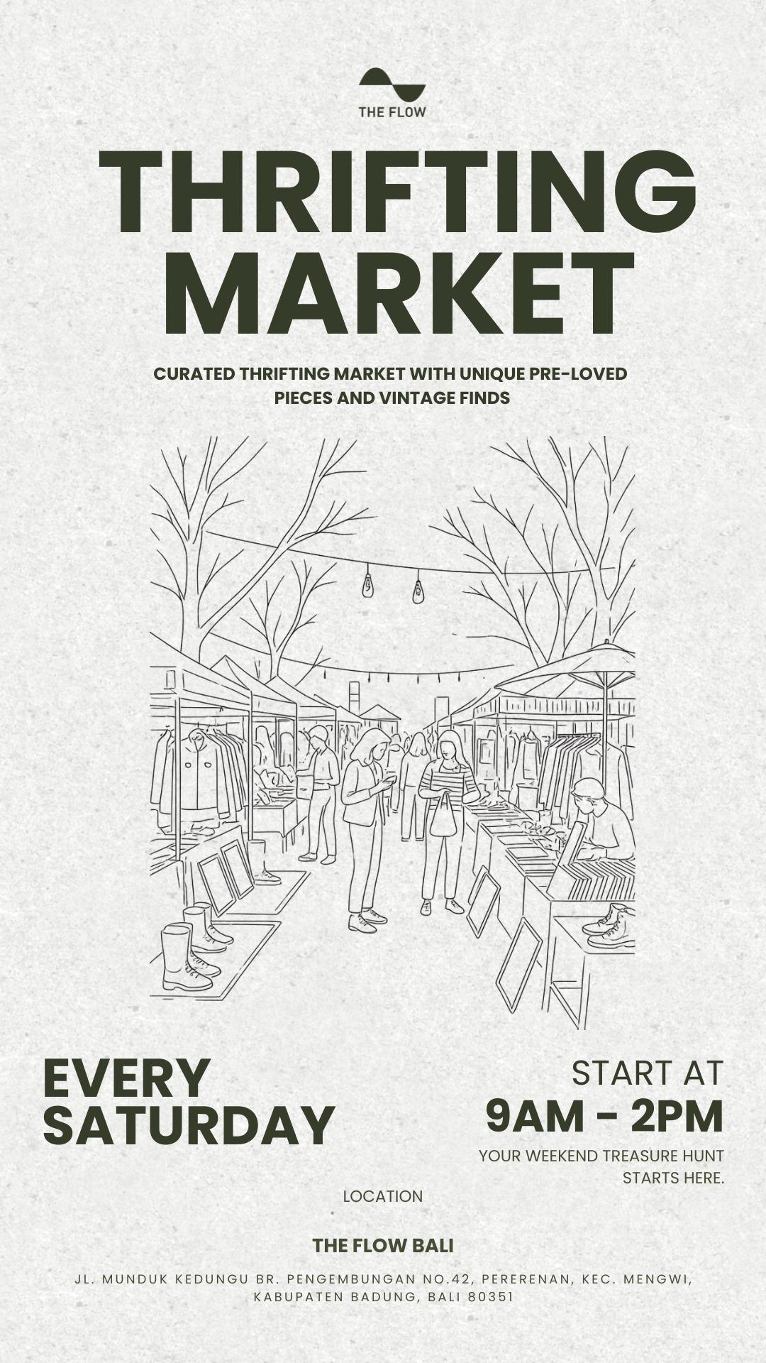 Thrifting market Bali at The Flow