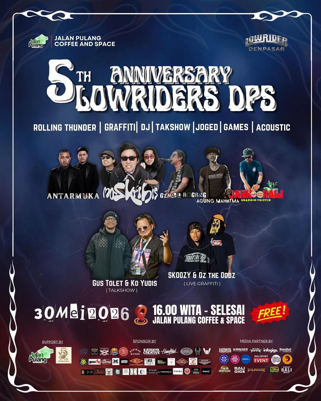 5th Anniversary Lowriders DPS at Jalan Pulang Coffee And Space