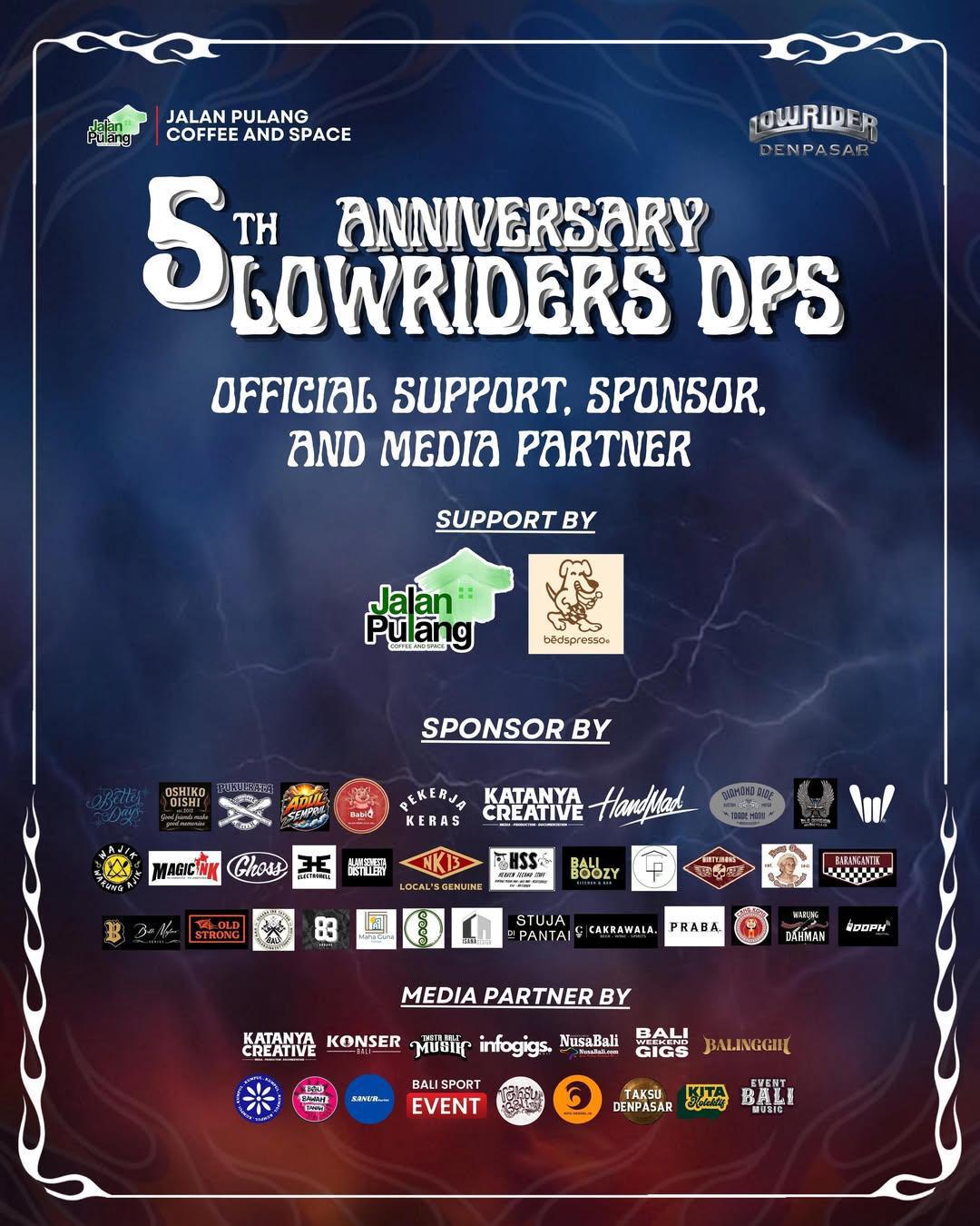 5th Anniversary Lowriders DPS at Jalan Pulang Coffee And Space 5th Anniversary Lowriders DPS at Jalan Pulang Coffee And Space