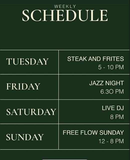 Weekly Schedule at Tusk Grill & Bar