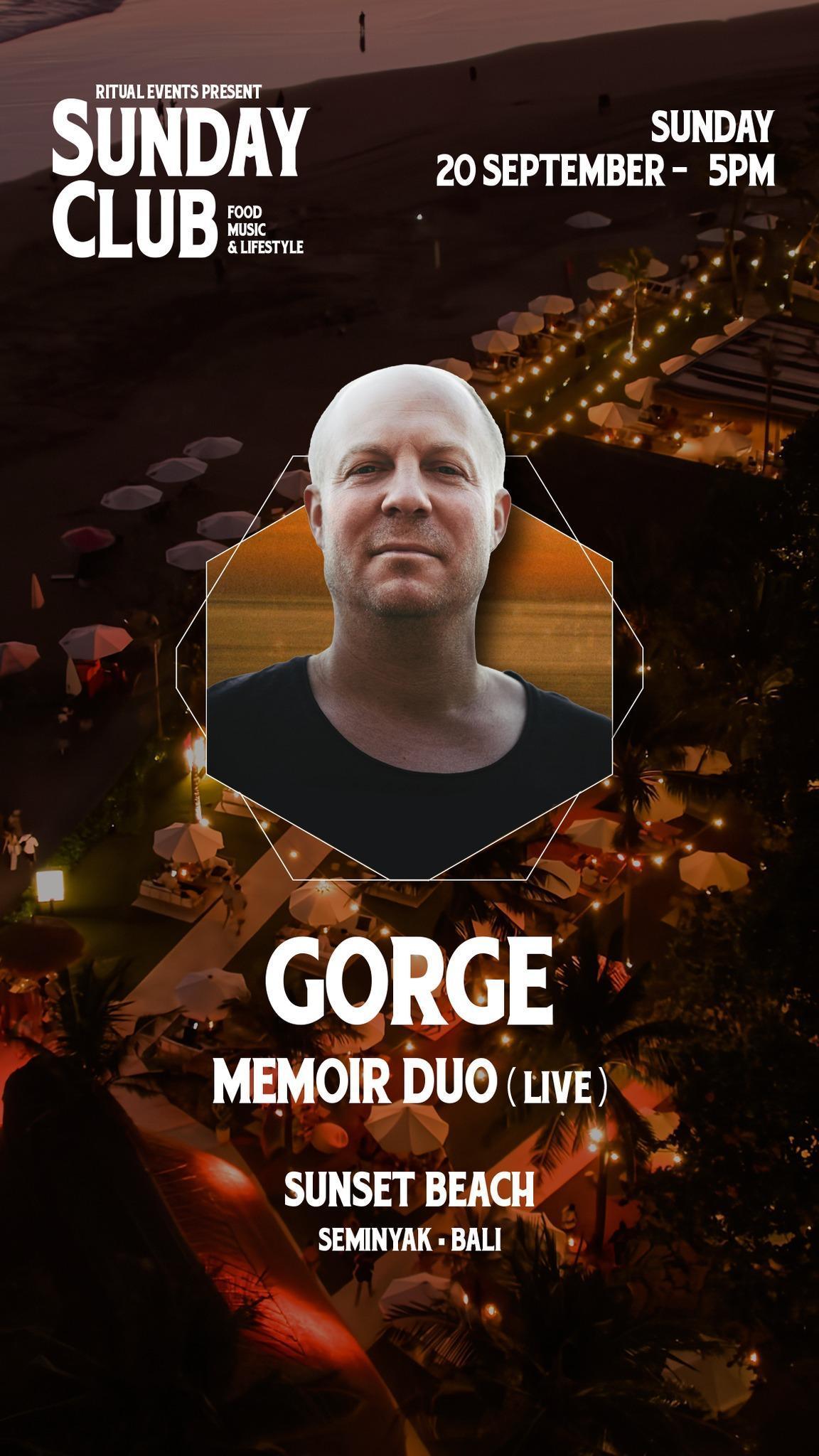 SUNDAY CLUB: GORGE & MEMOIR DUO (LIVE) at Sunset Beach Bali SUNDAY CLUB: GORGE & MEMOIR DUO (LIVE) at Sunset Beach Bali