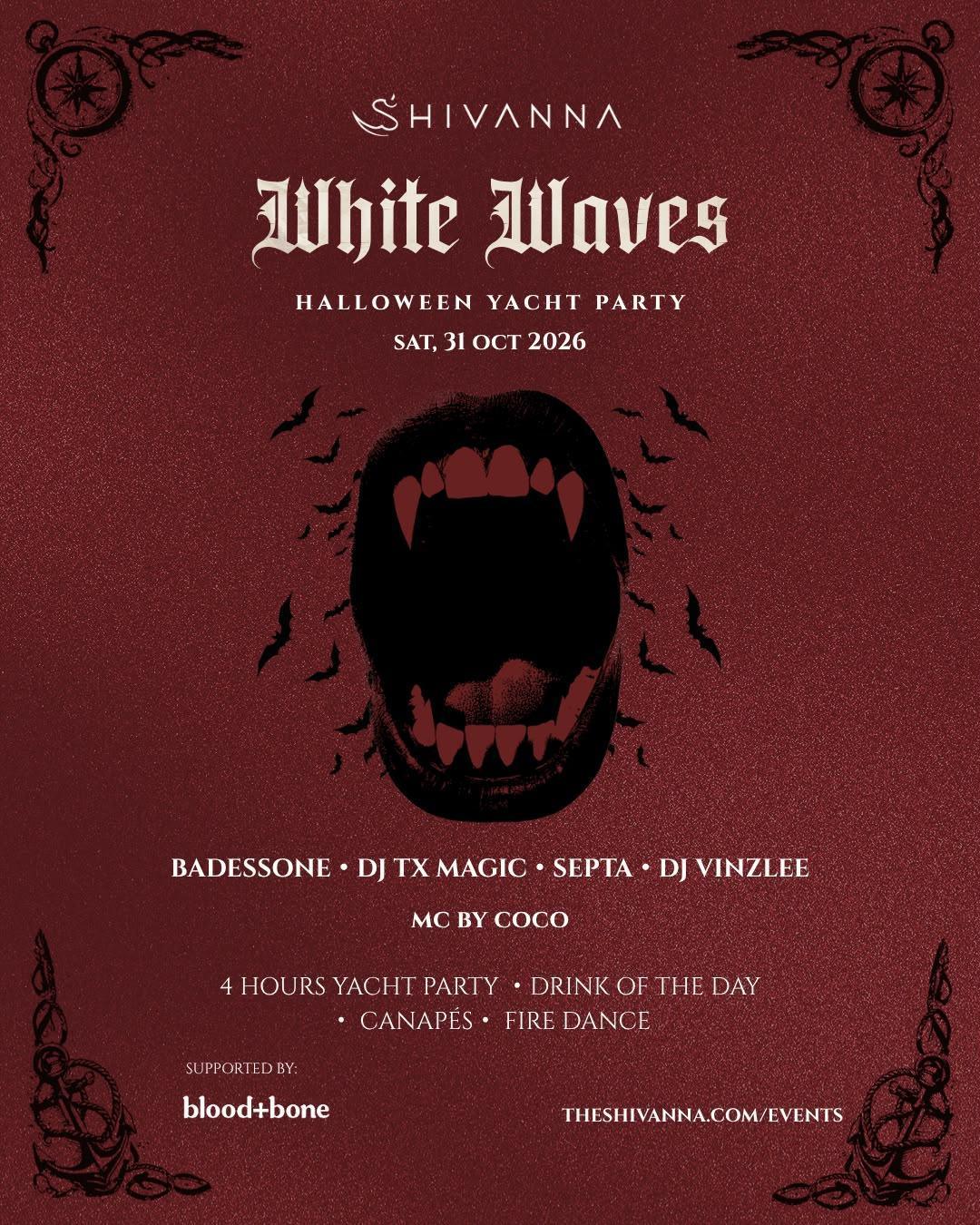 White Waves - Halloween Yacht Party at The Shivana Bali White Waves - Halloween Yacht Party at The Shivana Bali