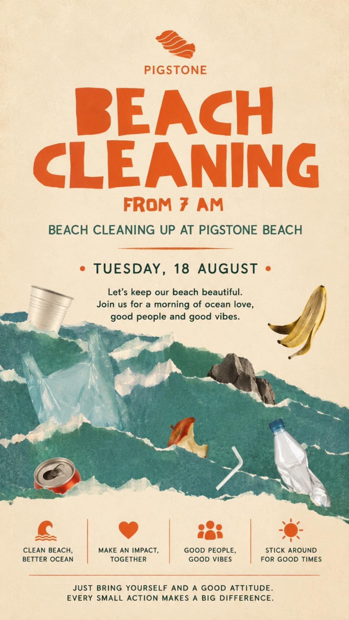 Beach Cleaning at Pigstone Taphouse