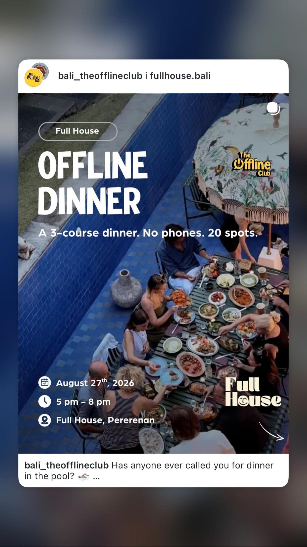 Offline Dinner at Full House Pererenan Offline Dinner at Full House Pererenan