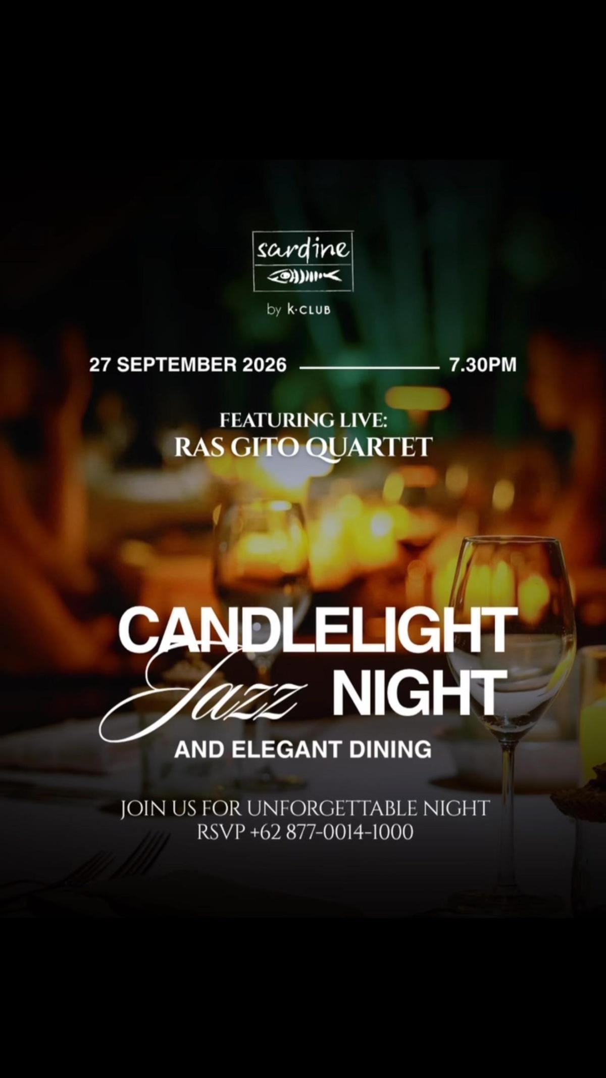 Candlelight Dinner with Ras Gito Quartet at Sardine By K Club Candlelight Dinner with Ras Gito Quartet at Sardine By K Club