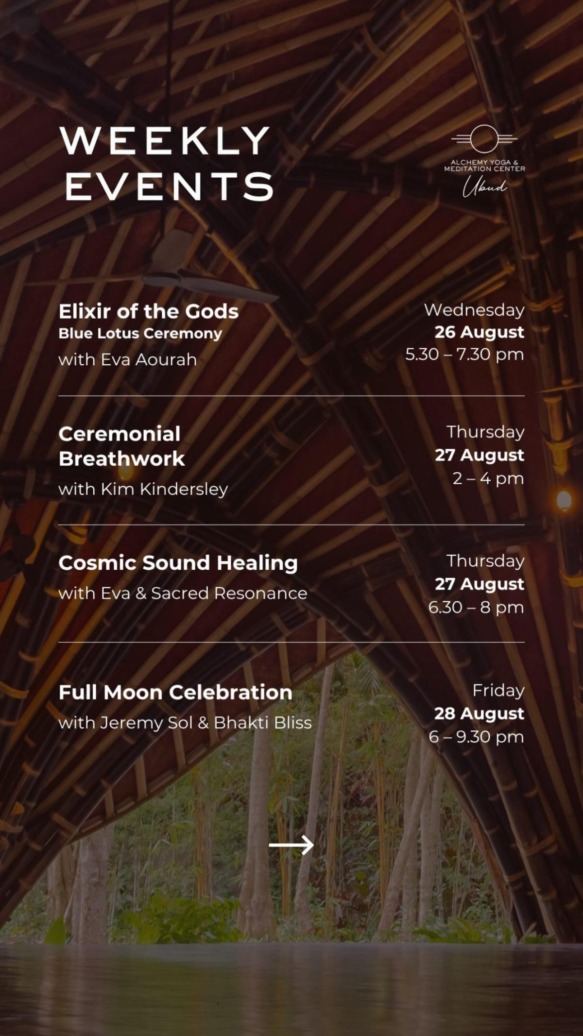 This Week at Alchemy Ubud This Week at Alchemy Ubud