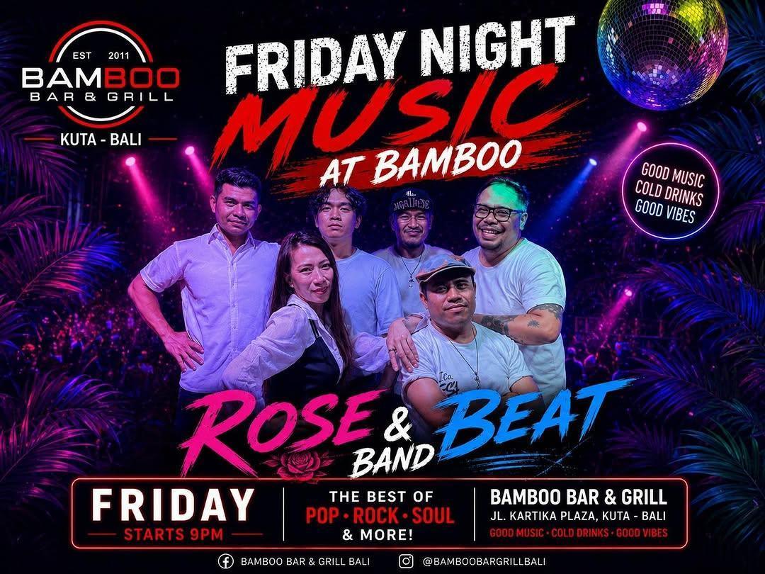 Rose & Beat - Friday Night Footy & Live Music at Bamboo Bar & Grill Kuta Rose & Beat - Friday Night Footy & Live Music at Bamboo Bar & Grill Kuta