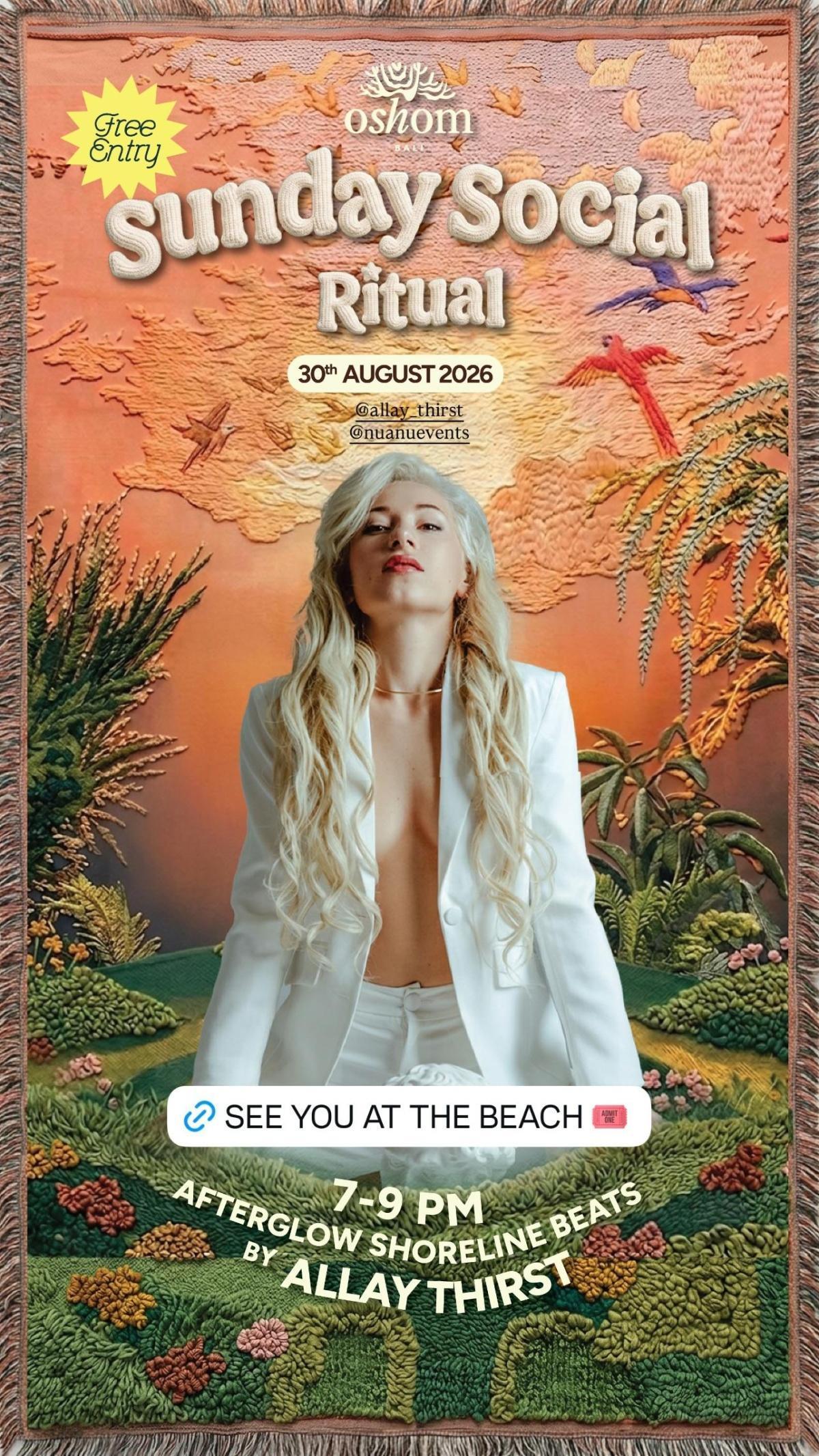 Sunday Social Ritual: Yin Yoga & Sound Bath with Arrifah at Oshom Bali Sunday Social Ritual: Yin Yoga & Sound Bath with Arrifah at Oshom Bali