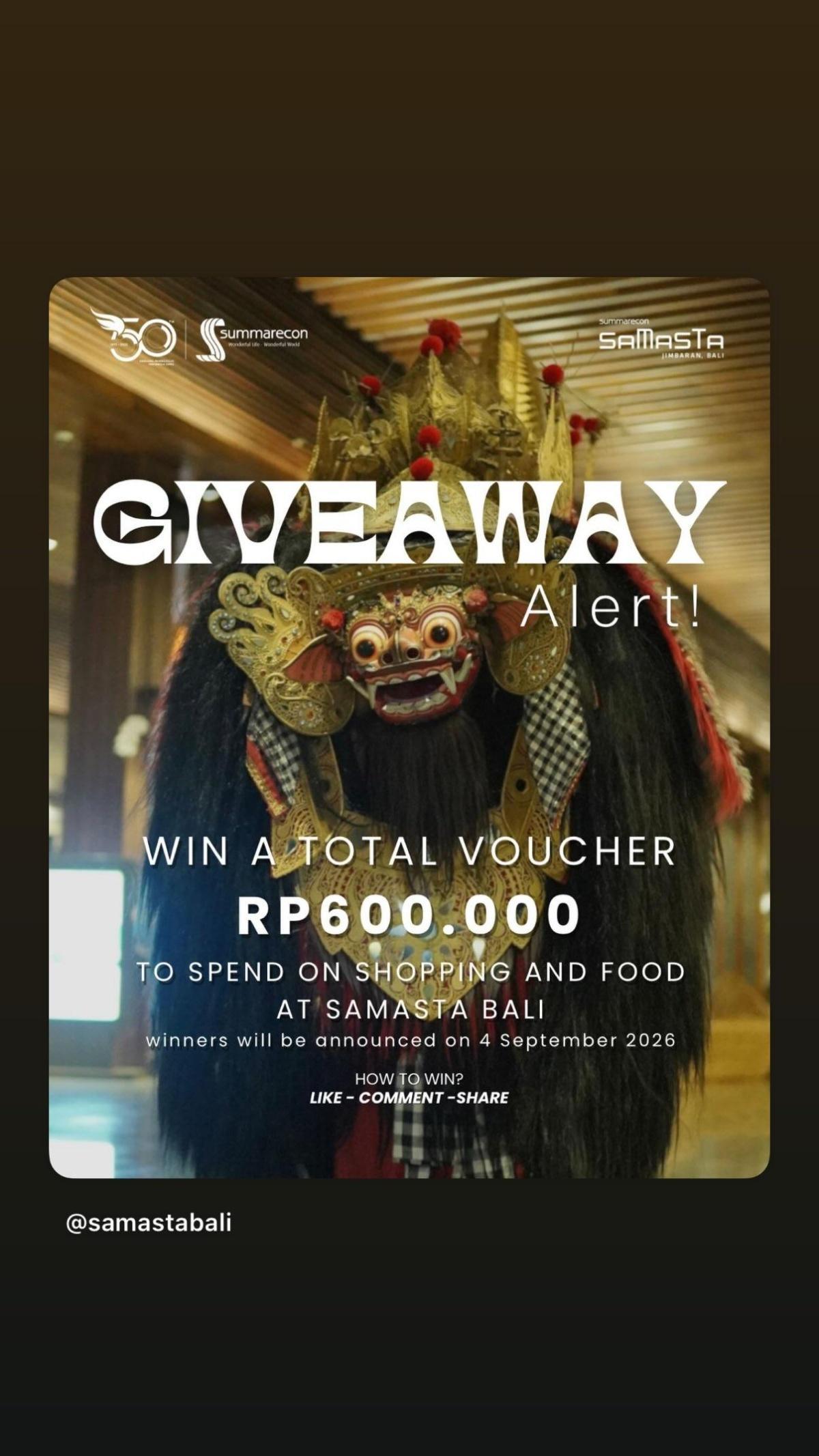 Samasta Bali Friday Giveaway Samasta Bali Friday Giveaway