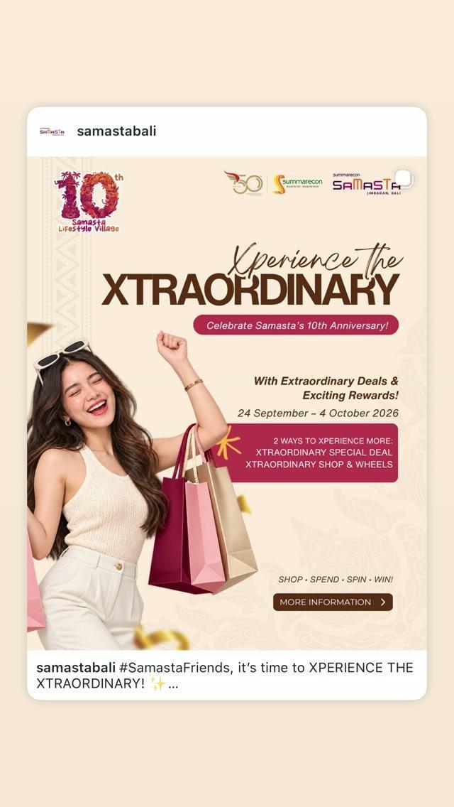 Samasta 10th Anniversary: Xperience the Xtraordinary at Samasta Bali Samasta 10th Anniversary: Xperience the Xtraordinary at Samasta Bali