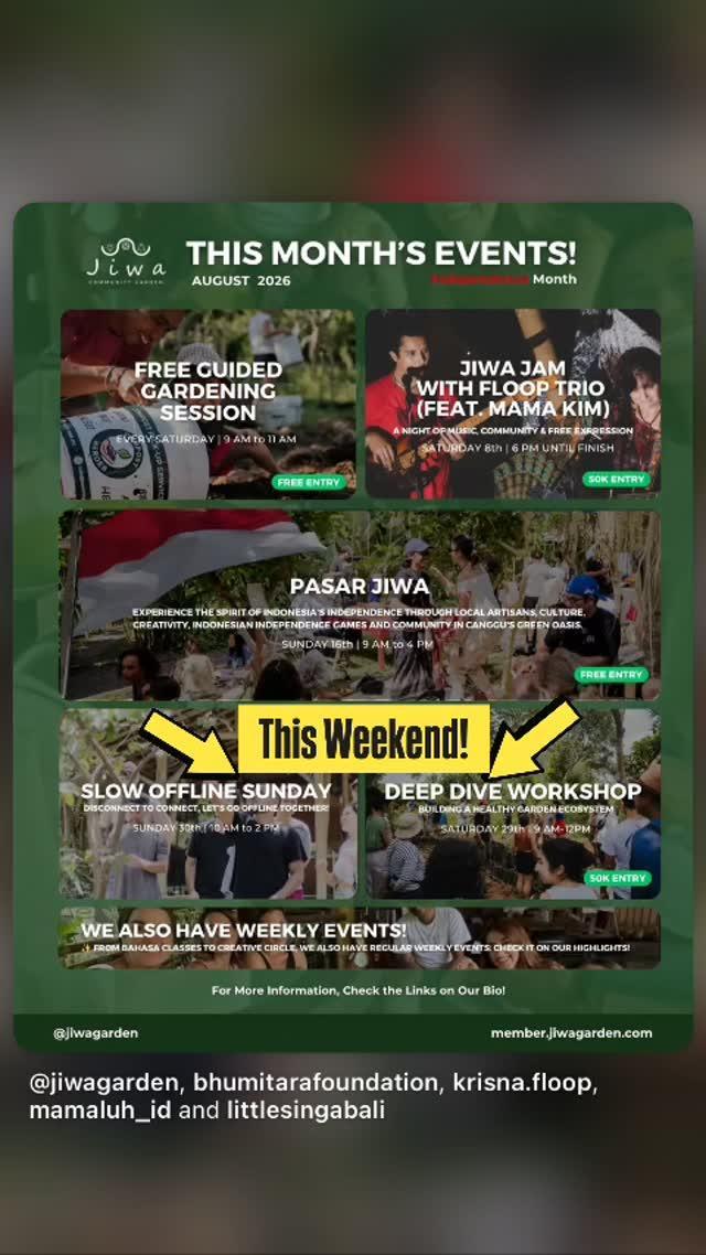 This Month at Jiwa Garden This Month at Jiwa Garden