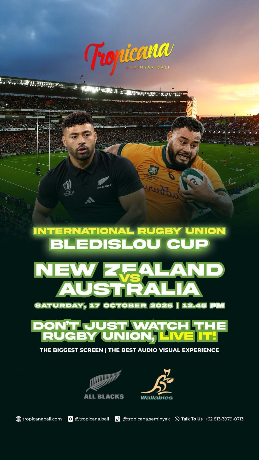 Bledisloe Cup β Second Test: Wallabies vs All Blacks at Tropicana Bali Bledisloe Cup β Second Test: Wallabies vs All Blacks at Tropicana Bali