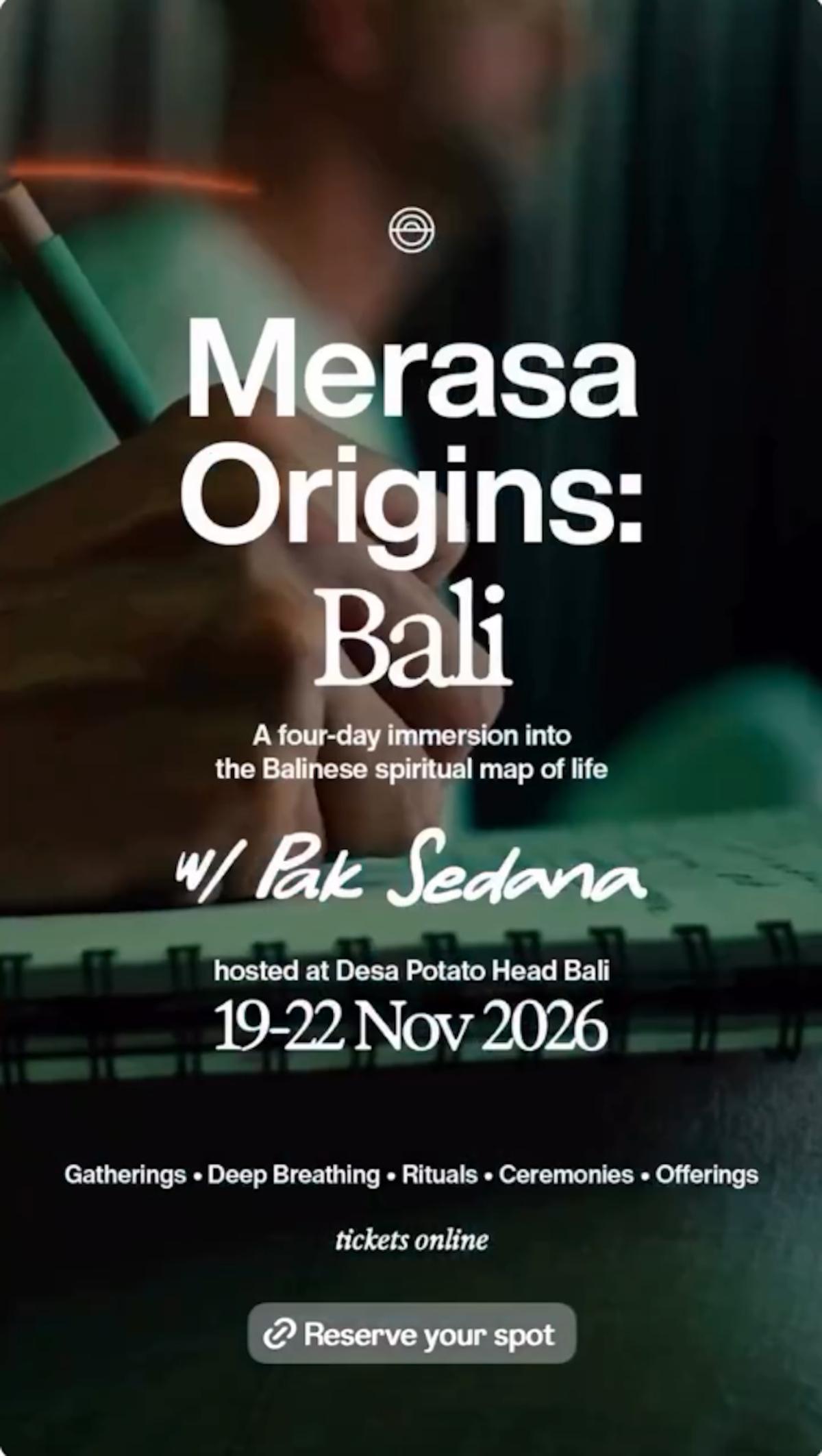 Merasa Origins at Desa Potato Head Bali