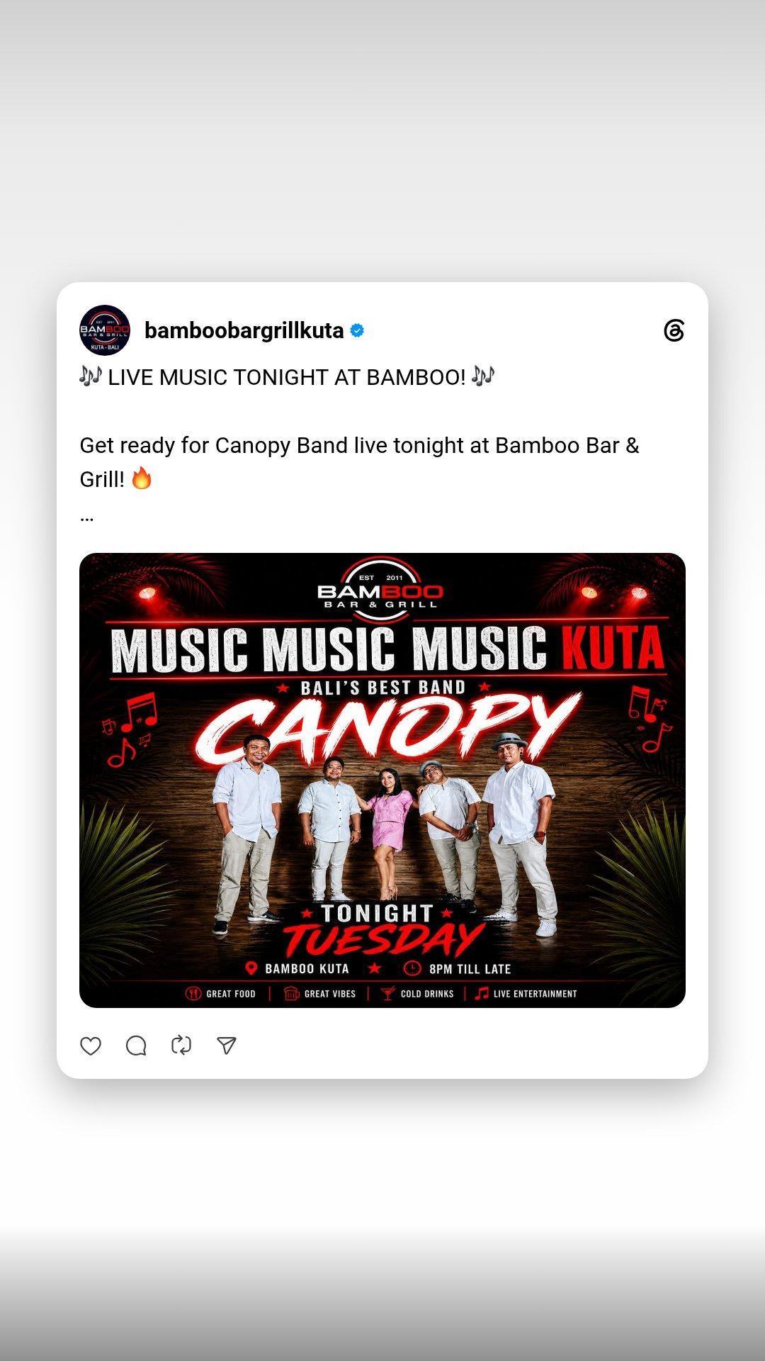 Monday Night Live Music - Captain of Soul at Bamboo Bar & Grill Kuta Monday Night Live Music - Captain of Soul at Bamboo Bar & Grill Kuta