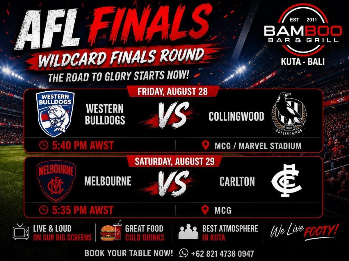 AFL Finals Wildcard Finals Round at Bamboo Bar & Grill Kuta AFL Finals Wildcard Finals Round at Bamboo Bar & Grill Kuta