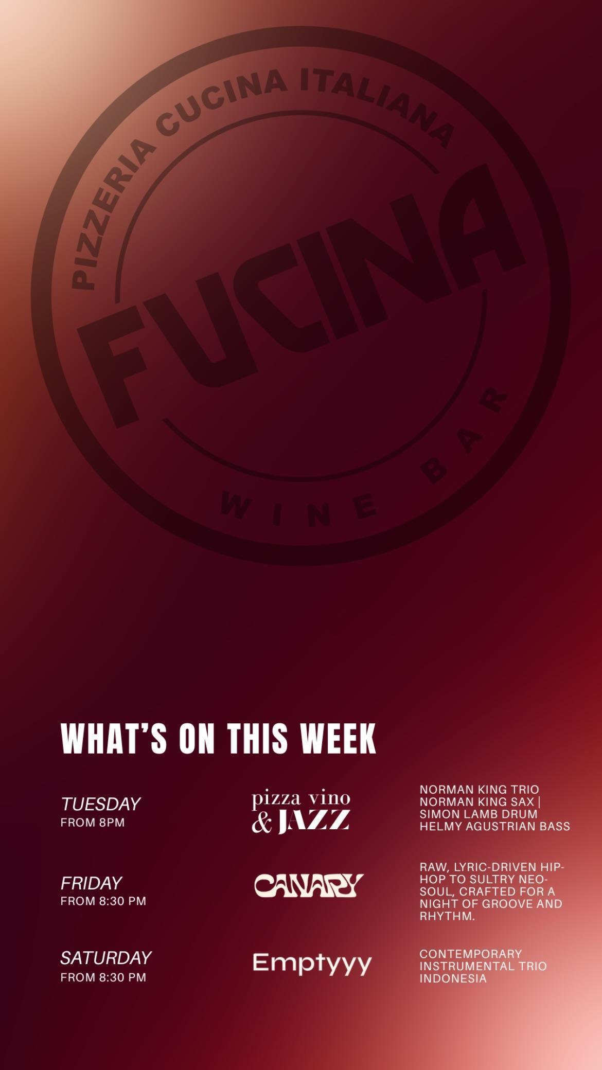 Pizza Vino & Jazz at Fucina Bali Pizza Vino & Jazz at Fucina Bali