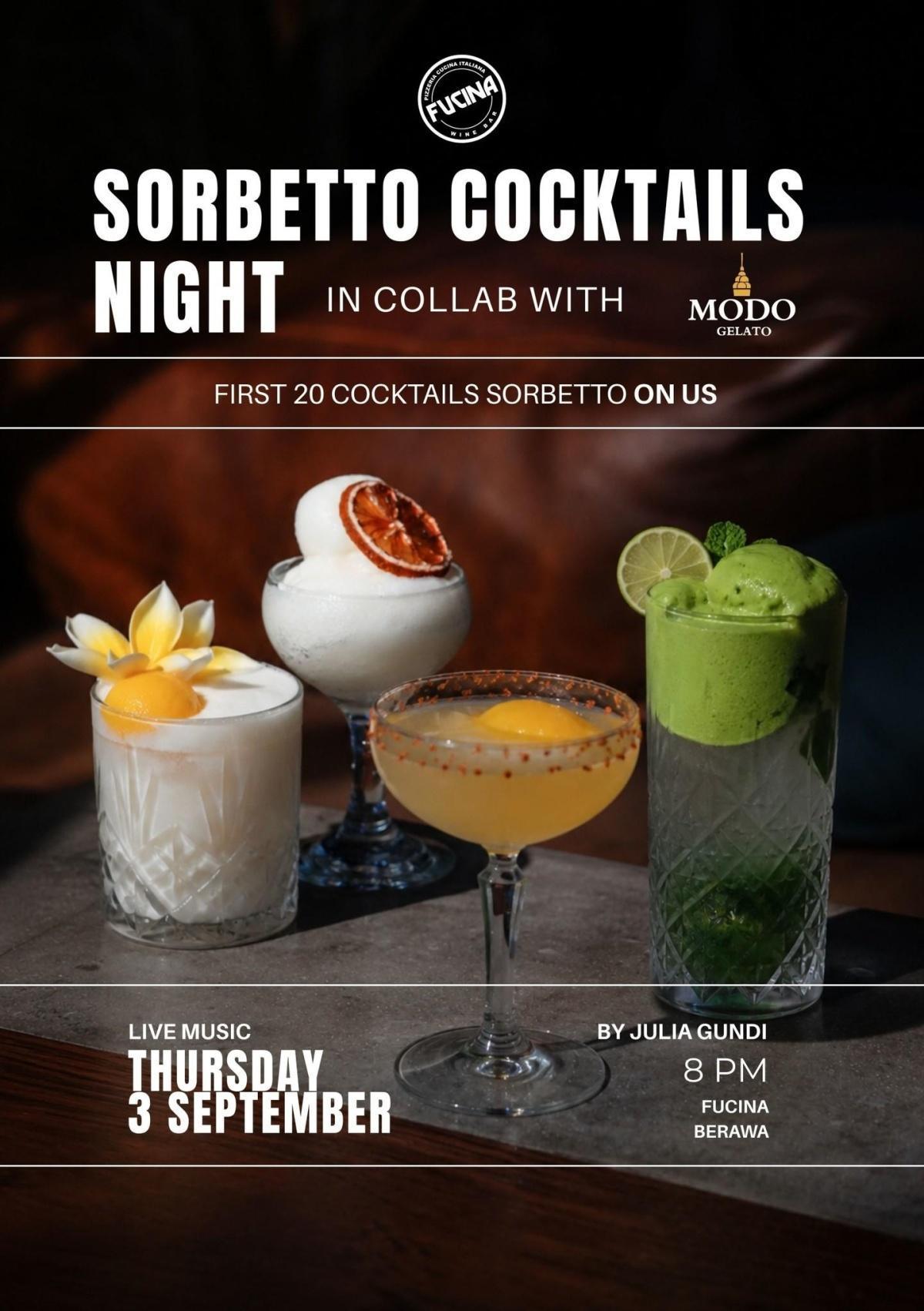 Sorbetto Cocktails Night with Julia Gundi at Fucina Bali Sorbetto Cocktails Night with Julia Gundi at Fucina Bali