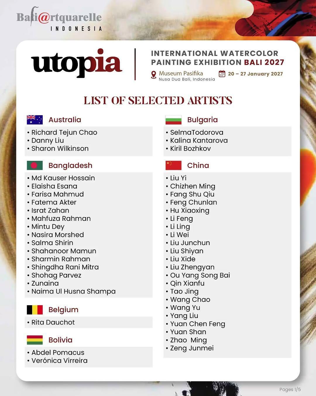 Bali@rtquarelle International Watercolor Painting Exhibition 2027 at Museum Pasifika Bali@rtquarelle International Watercolor Painting Exhibition 2027 at Museum Pasifika