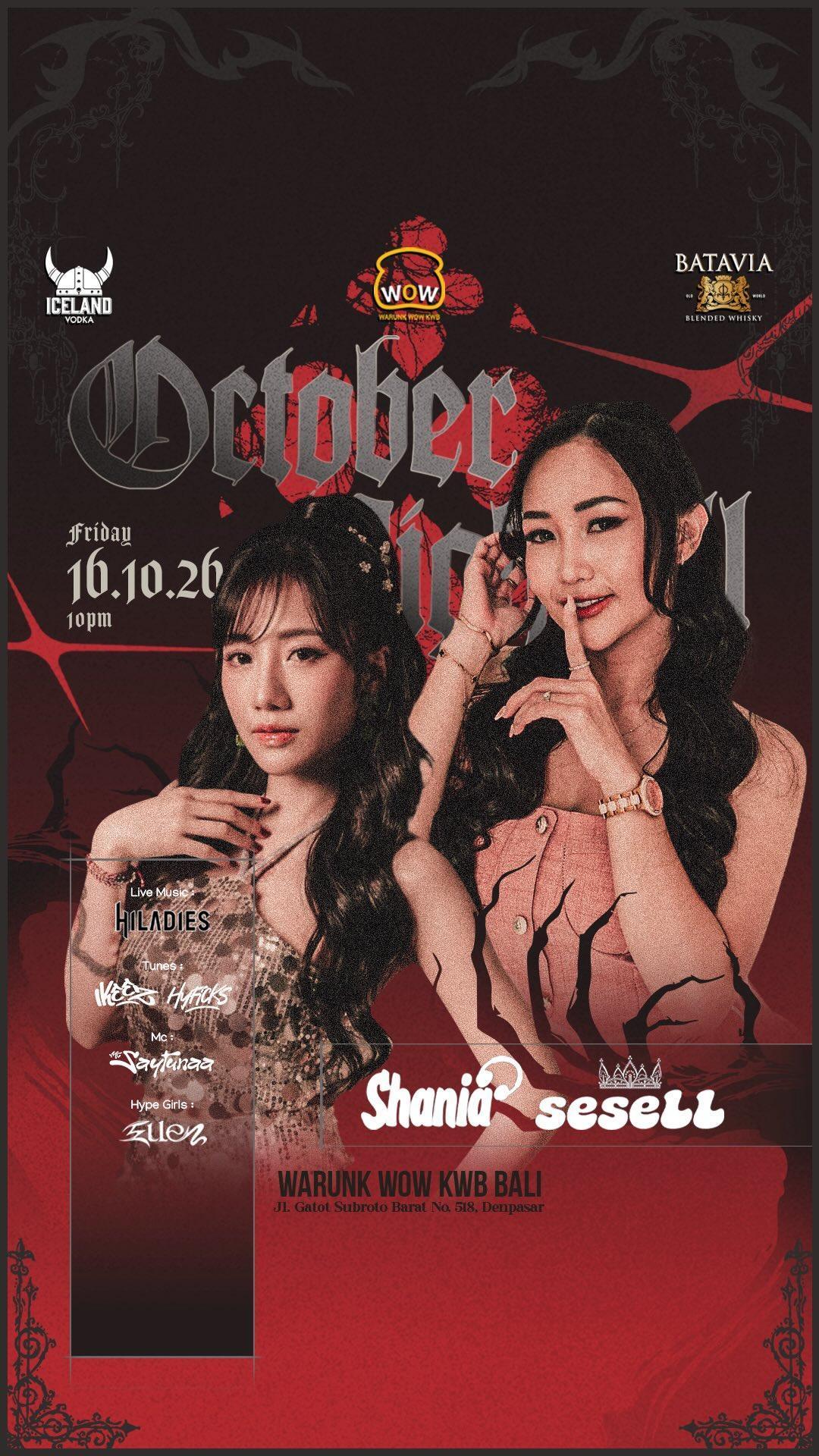 October Nightfall with Shania X Sesell at Warunkwowkwb Bali October Nightfall with Shania X Sesell at Warunkwowkwb Bali