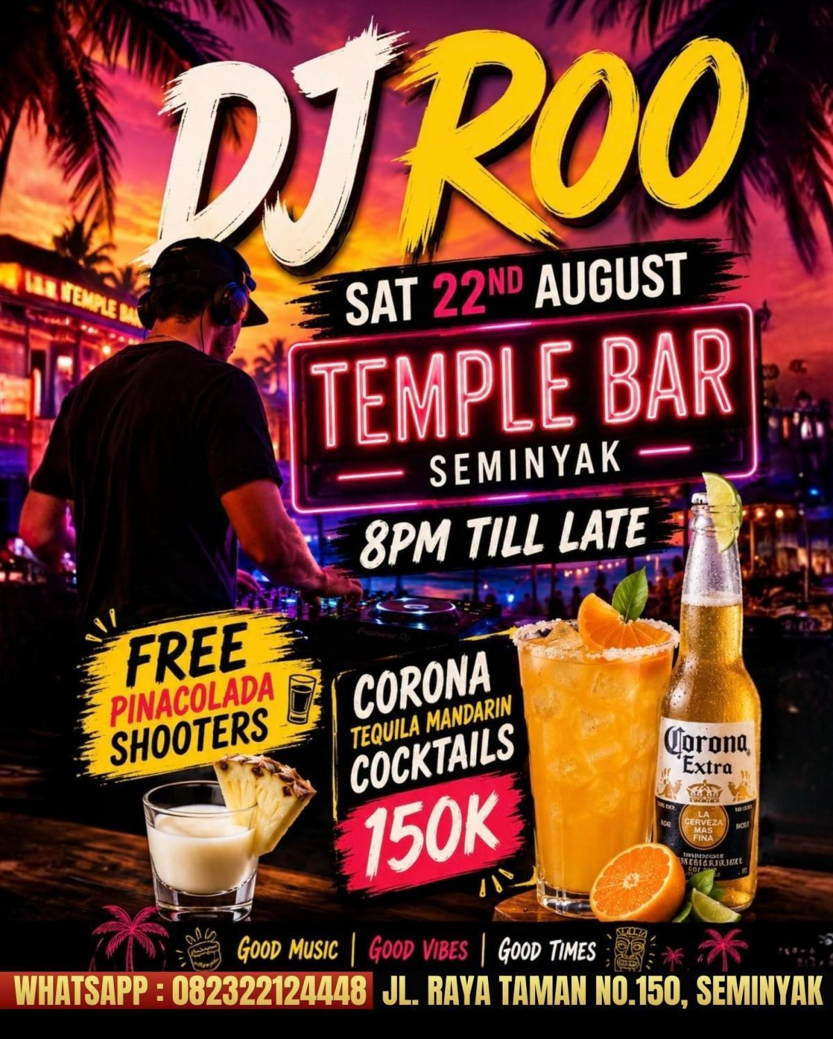 DJ ROO at THE TEMPLE BAR BALI DJ ROO at THE TEMPLE BAR BALI