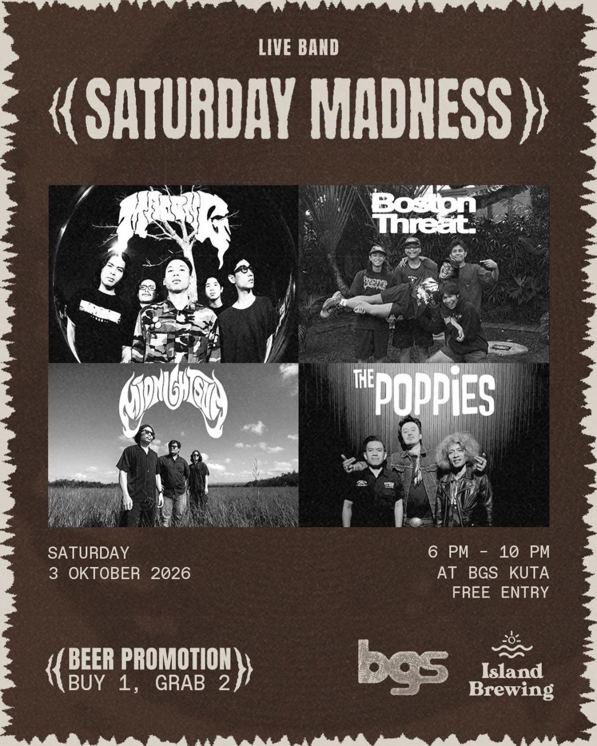 Saturday Madness Vol. 3 at BGS Bali Saturday Madness Vol. 3 at BGS Bali